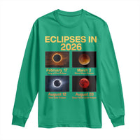 Eclipses in 2026 Celestial Calendar Infographic Long Sleeve Shirt Space Nerd Astronomy Gift Astrology Lover
