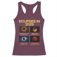 Eclipses in 2026 Celestial Calendar Infographic Racerback Tank Top Space Nerd Astronomy Gift Astrology Lover