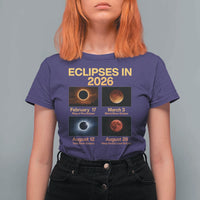 Eclipses in 2026 Celestial Calendar Infographic T Shirt For Women Space Nerd Astronomy Gift Astrology Lover