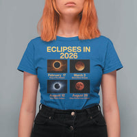 Eclipses in 2026 Celestial Calendar Infographic T Shirt For Women Space Nerd Astronomy Gift Astrology Lover