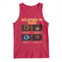 Eclipses in 2026 Celestial Calendar Infographic Tank Top Space Nerd Astronomy Gift Astrology Lover