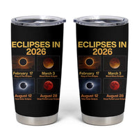 Eclipses in 2026 Celestial Calendar Infographic Tumbler Cup Space Nerd Astronomy Gift Astrology Lover