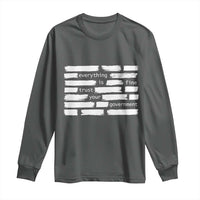 Everything Is Fine Trust Your Government Long Sleeve Shirt Sarcastic Flag Political Satire Humor
