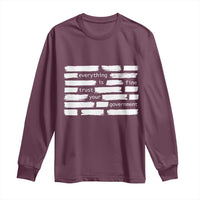 Everything Is Fine Trust Your Government Long Sleeve Shirt Sarcastic Flag Political Satire Humor