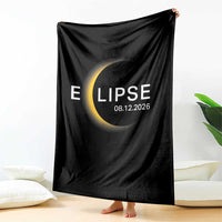 Minimalist 2026 Total Solar Eclipse Throw Blanket August 12 Totality Astronomy Souvenir