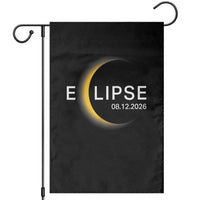 Minimalist 2026 Total Solar Eclipse Garden Flag August 12 Totality Astronomy Souvenir