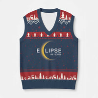 Minimalist 2026 Total Solar Eclipse V-Neck Knit Sweater Vest August 12 Totality Astronomy Souvenir