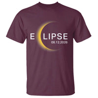 Minimalist 2026 Total Solar Eclipse T Shirt August 12 Totality Astronomy Souvenir