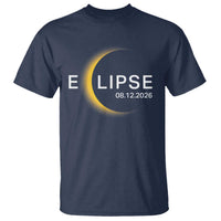 Minimalist 2026 Total Solar Eclipse T Shirt August 12 Totality Astronomy Souvenir