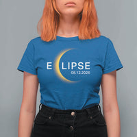 Minimalist 2026 Total Solar Eclipse T Shirt For Women August 12 Totality Astronomy Souvenir