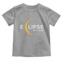 Minimalist 2026 Total Solar Eclipse Toddler T Shirt August 12 Totality Astronomy Souvenir