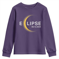Minimalist 2026 Total Solar Eclipse Youth Sweatshirt August 12 Totality Astronomy Souvenir