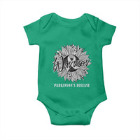 Parkinson's Warrior Baby Onesie Silver Ribbon Sunflower Support Awareness