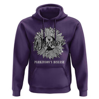 Parkinson's Warrior Hoodie Silver Ribbon Sunflower Support Awareness