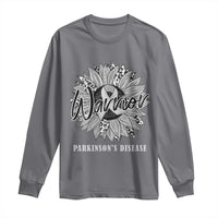 Parkinson's Warrior Long Sleeve Shirt Silver Ribbon Sunflower Support Awareness