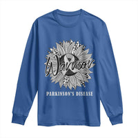 Parkinson's Warrior Long Sleeve Shirt Silver Ribbon Sunflower Support Awareness