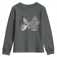 Parkinson's Awareness Youth Sweatshirt She Whispered Back I Am The Storm Support Squad