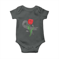 Parkinson's Awareness Baby Onesie Gray Ribbon Tulips Support Parkinsons Warrior