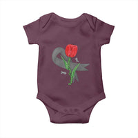 Parkinson's Awareness Baby Onesie Gray Ribbon Tulips Support Parkinsons Warrior