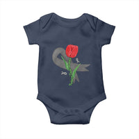 Parkinson's Awareness Baby Onesie Gray Ribbon Tulips Support Parkinsons Warrior