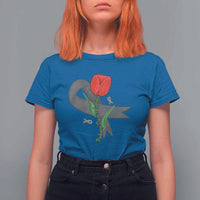 Parkinson's Awareness T Shirt For Women Gray Ribbon Tulips Support Parkinsons Warrior