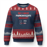 Parkinson's Awareness Ugly Christmas Sweater Yes No Warrior Survivor Support - Wonder Print Shop