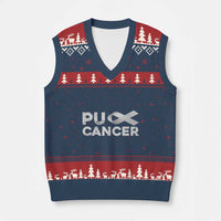 Parkinson's Awareness V-Neck Knit Sweater Vest Puck Farkinsons Parkinson's Silver Gray Ribbon - Wonder Print Shop