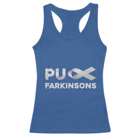 Parkinson's Awareness Racerback Tank Top Puck Farkinsons Parkinson's Silver Gray Ribbon