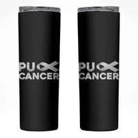 Parkinson's Awareness Skinny Tumbler Puck Farkinsons Parkinson's Silver Gray Ribbon