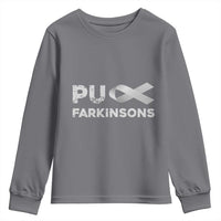 Parkinson's Awareness Youth Sweatshirt Puck Farkinsons Parkinson's Silver Gray Ribbon