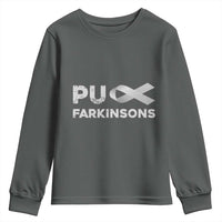 Parkinson's Awareness Youth Sweatshirt Puck Farkinsons Parkinson's Silver Gray Ribbon