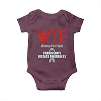 Parkinson's Awareness Baby Onesie WTF Winning The Fight Gray Ribbon Support Parkinsons Warriror