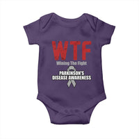 Parkinson's Awareness Baby Onesie WTF Winning The Fight Gray Ribbon Support Parkinsons Warriror
