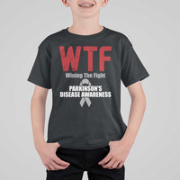 Parkinson's Awareness T Shirt For Kid WTF Winning The Fight Gray Ribbon Support Parkinsons Warriror