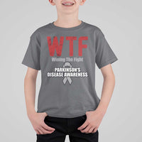 Parkinson's Awareness T Shirt For Kid WTF Winning The Fight Gray Ribbon Support Parkinsons Warriror