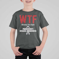 Parkinson's Awareness T Shirt For Kid WTF Winning The Fight Gray Ribbon Support Parkinsons Warriror