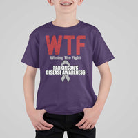 Parkinson's Awareness T Shirt For Kid WTF Winning The Fight Gray Ribbon Support Parkinsons Warriror