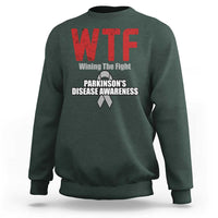 Parkinson's Awareness Sweatshirt WTF Winning The Fight Gray Ribbon Support Parkinsons Warriror