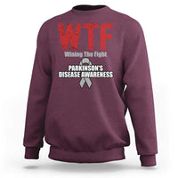 Parkinson's Awareness Sweatshirt WTF Winning The Fight Gray Ribbon Support Parkinsons Warriror