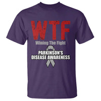 Parkinson's Awareness T Shirt WTF Winning The Fight Gray Ribbon Support Parkinsons Warriror