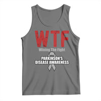 Parkinson's Awareness Tank Top WTF Winning The Fight Gray Ribbon Support Parkinsons Warriror