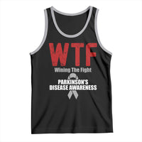 Parkinson's Awareness Tank Top WTF Winning The Fight Gray Ribbon Support Parkinsons Warriror