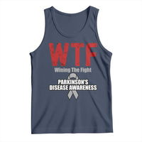 Parkinson's Awareness Tank Top WTF Winning The Fight Gray Ribbon Support Parkinsons Warriror