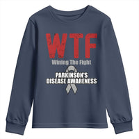 Parkinson's Awareness Youth Sweatshirt WTF Winning The Fight Gray Ribbon Support Parkinsons Warriror