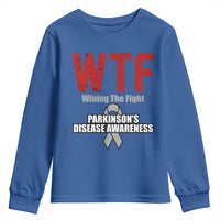 Parkinson's Awareness Youth Sweatshirt WTF Winning The Fight Gray Ribbon Support Parkinsons Warriror