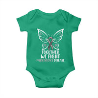 Parkinson's Awareness Baby Onesie We Fight Together Support Squad Gray Ribbon Butterfly