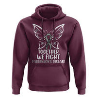 Parkinson's Awareness Hoodie We Fight Together Support Squad Gray Ribbon Butterfly