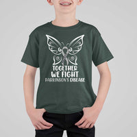 Parkinson's Awareness T Shirt For Kid We Fight Together Support Squad Gray Ribbon Butterfly