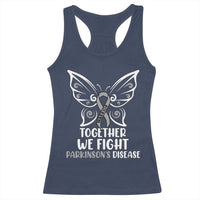 Parkinson's Awareness Racerback Tank Top We Fight Together Support Squad Gray Ribbon Butterfly