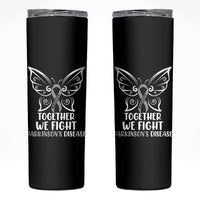 Parkinson's Awareness Skinny Tumbler We Fight Together Support Squad Gray Ribbon Butterfly